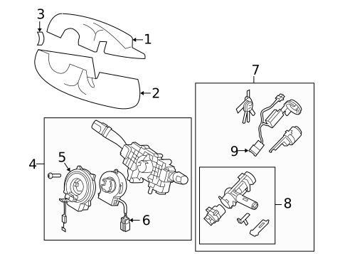 Shroud, Switches & Levers for 2008 Kia Amanti #0
