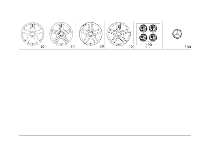 66031189 - Wheels and Accessories: Wheel Alloy for Mercedes-Benz: R320, R350, R500 Image