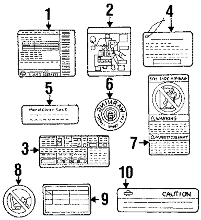 990A044U00 - Body: Caution Label for Infiniti Image