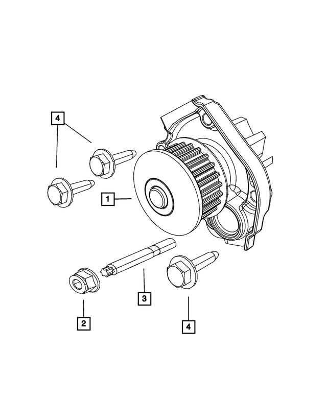 6106023AA - Cooling: Nut And Washer for Dodge: Dart | Fiat: 124 Spider, 500, 500L, 500X | Jeep: Renegade | Ram: ProMaster City Image