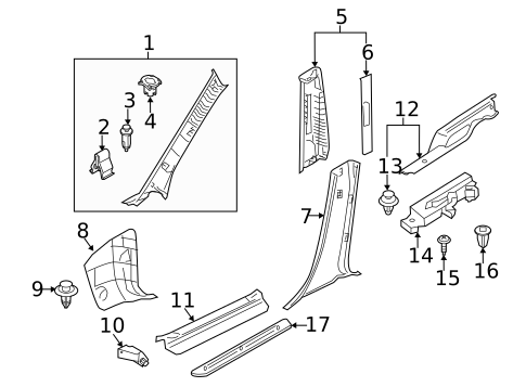 Interior Trim - Pillars for 2015 Mazda 5 #0