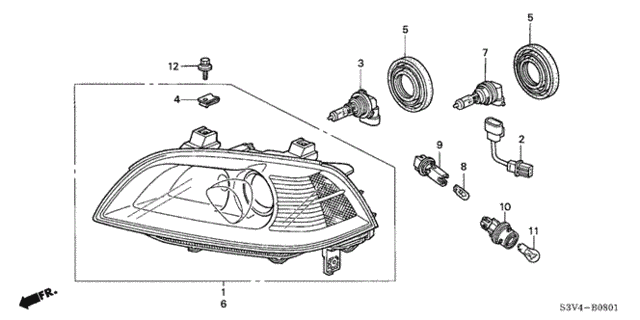 Headlight (2) for 2005 Acura MDX #0