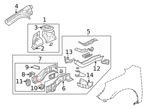 Structural Components & Rails for 2011 Chevrolet Equinox #0