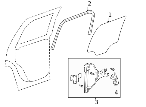 Glass - Rear Door for 2008 GMC Yukon #0