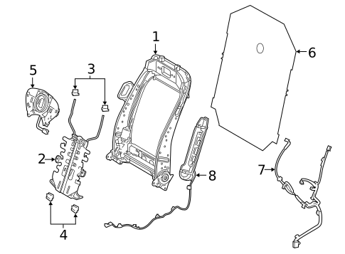 Passenger Seat Components for 2020 Lexus ES300h #3