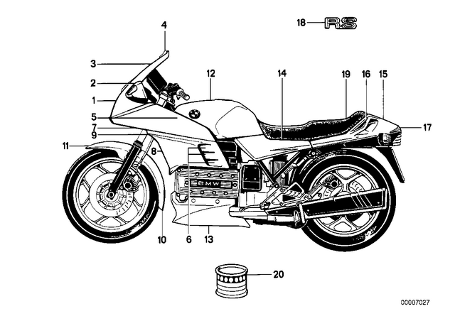 51142308396 - : Stick-On Label for BMW-Motorrad Image