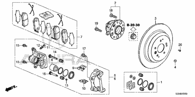 Rear Brake (1) for 2014 Acura MDX #0