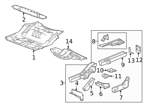 Rear Floor & Rails for 2006 Chevrolet Equinox #0