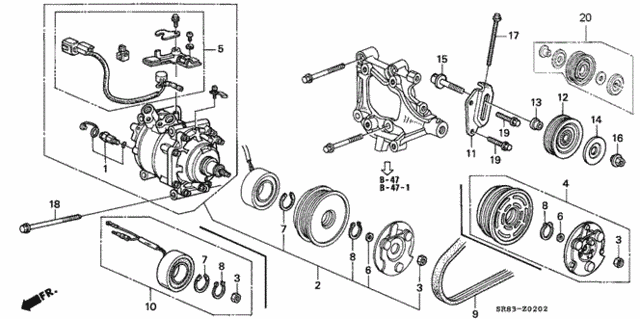 A/C Compressor (Hadsys) (4) for 1995 Honda Civic #0