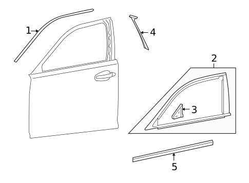 Exterior Trim - Front Door for 2008 Lexus LS600h #0