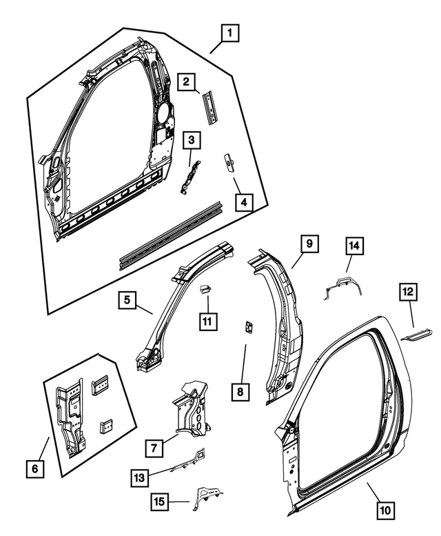 55112440AA - Body Sheet Metal Except Doors: A Pillar Baffle, Right for Mopar Image