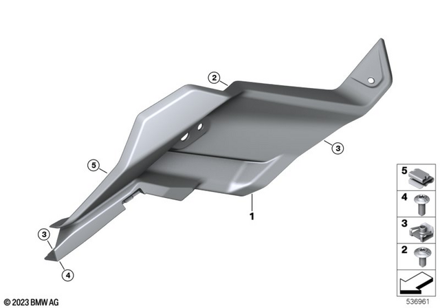 46631702986 - Frame and Mounting Parts: Wind Deflector, Right -  for BMW-Motorrad Image