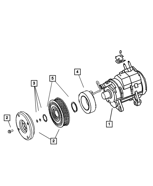 55111439AB - Air Conditioners and Heaters: Air Conditioning Compressor, Remanufactured for Mopar Image