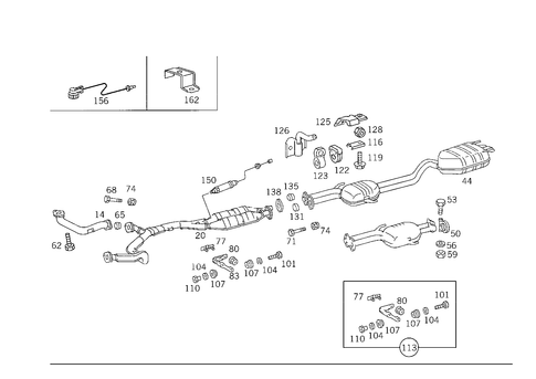 Exhaust System Used on Eight-Cylinder Gasoline Vehicles for 1993 Mercedes-Benz 500SEC #2