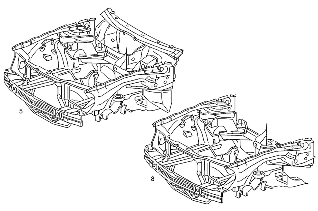 1246209005 - Front Panel: Cowl for Mercedes-Benz: 500E Image image