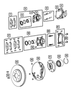 68243217AA - : Disc Brake Caliper Assembly, Left for Mopar Image