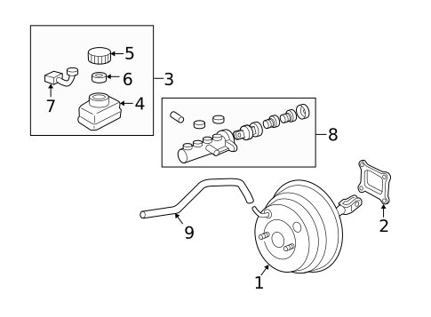 Master Cylinder - Components On Dash Panel for 2004 Subaru Baja #0