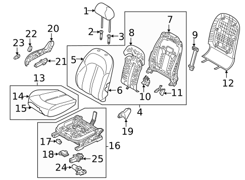 Passenger Seat Components for 2016 Kia Optima #0