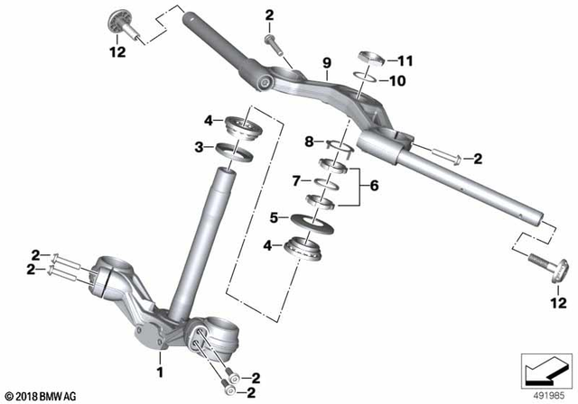 31428558481 - Front Axle, Front Suspension: Lower Fork Cross Brace -  for BMW-Motorrad Image