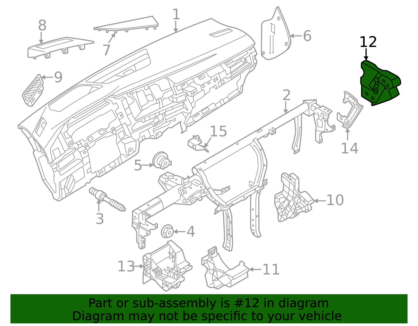 2022-2025 Volkswagen Instrument Panel Cross-Member Insulator 5H1-858 ...
