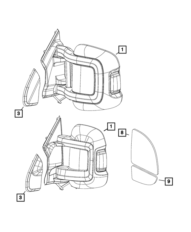 68413481AA - Doors, Door Mirrors and Related Parts: Mirror Replacement Glass, Left for Mopar Image image