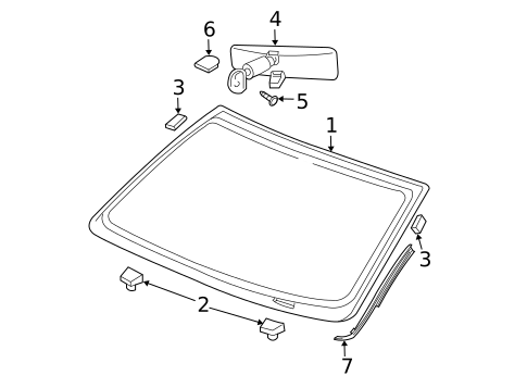 Glass - Windshield for 2007 Dodge Durango #0