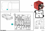 61361393404 - Vehicle Electrical System: Abs Main Relay, Tomatenrot for BMW Image