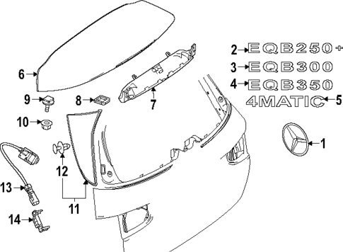 Exterior Trim - Lift Gate for 2024 Mercedes-Benz EQB 350 #0
