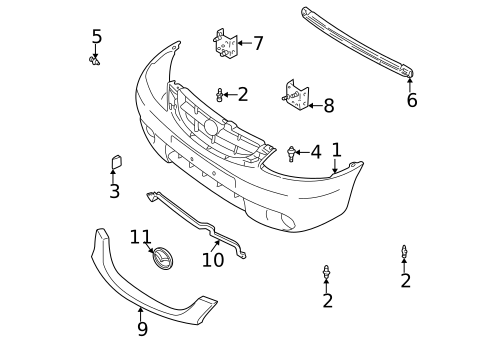 Bumper & Components - Front for 2003 Mazda Tribute #0