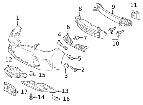 Bumper & Components - Front for 2018 Toyota Avalon #0