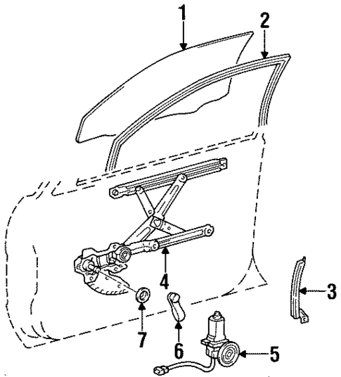Glass - Door for 1996 Toyota Paseo #0