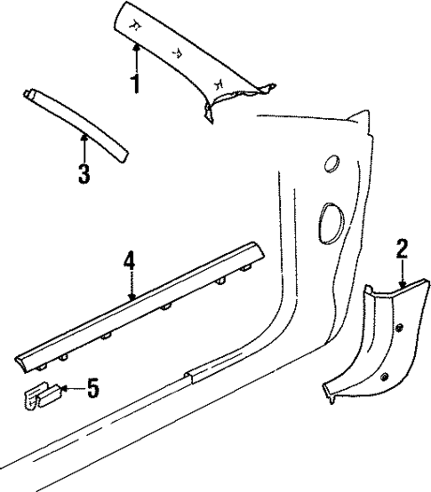 Interior Trim - Pillars for 1998 Chrysler Sebring #0