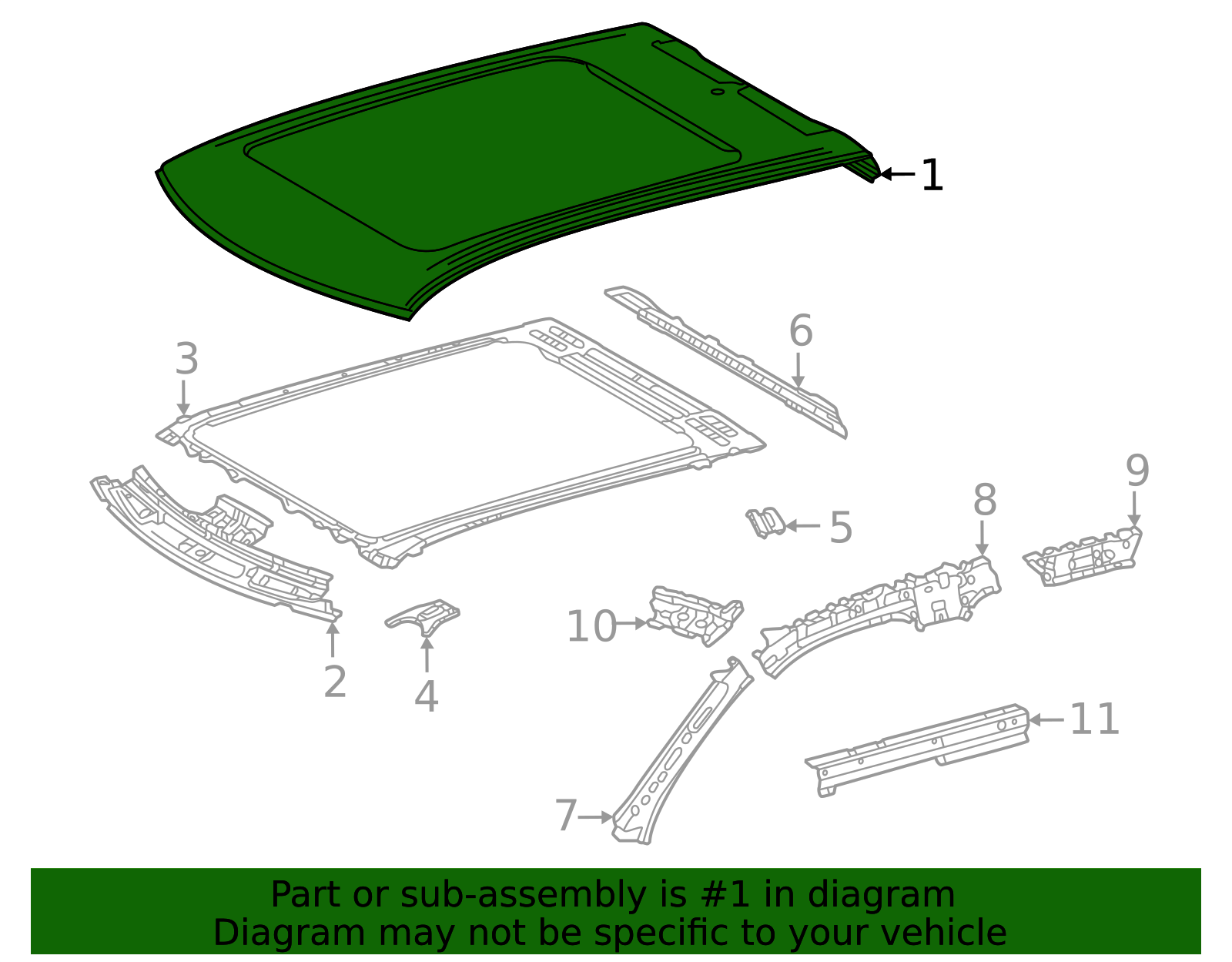 2022-2026 Toyota Tundra Roof Panel 63111-0C350 | Toyota Parts Express