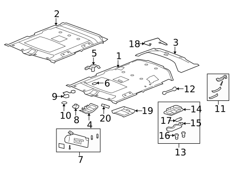 Interior Trim - Roof for 2008 Hummer H2 #0