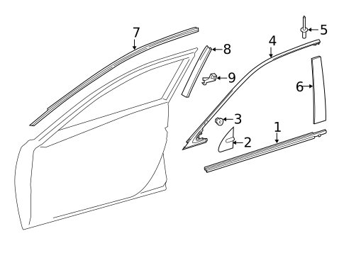 Exterior Trim - Front Door for 2020 Lexus ES300h #0