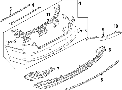 Bumper & Components - Rear for 2025 Audi A4 Quattro #1