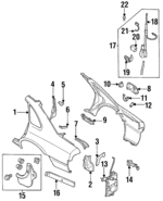 7477860U00 - Body: Mud Guard Bracket for INFINITI: Q45 Image