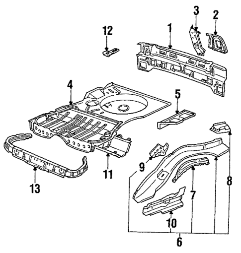 Rear Floor & Rails for 1994 Volkswagen Corrado #0