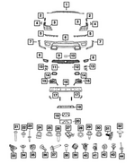 7UQ73TZZAA - Frame, Bumper and Fascia: Front Upper Fascia, Left for Mopar Image