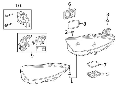 Headlamp Components for 2021 Mercedes-Benz AMG GT 63 S #0