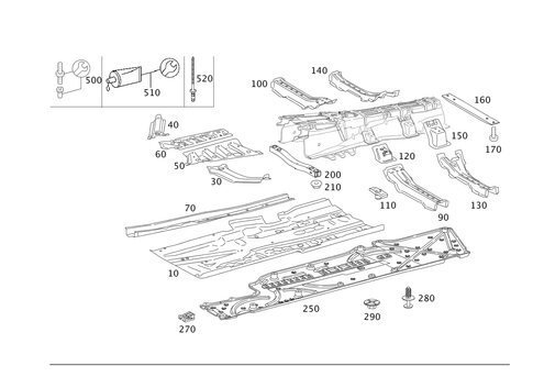 Front Floor for 2011 Mercedes-Benz S 550 #0