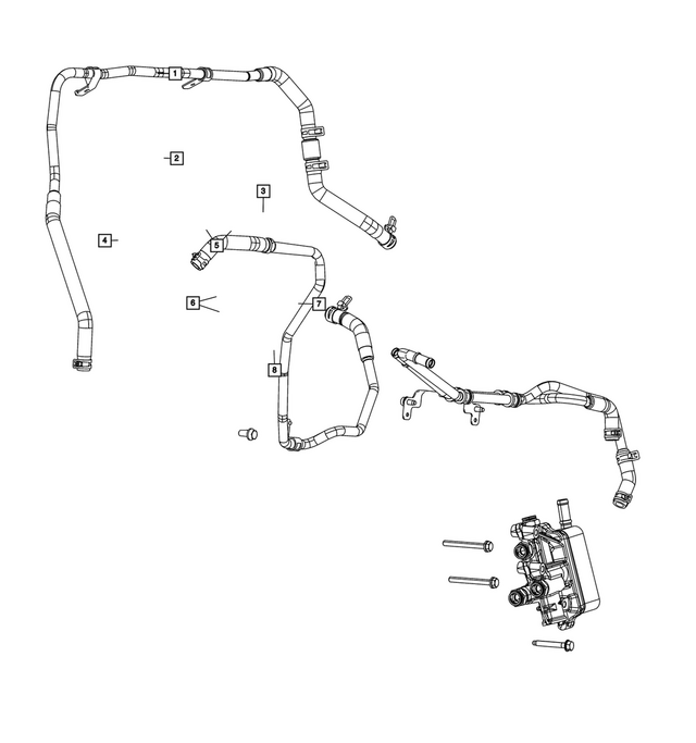 68280793AC - Cooling: Transmission Oil Cooler Hose And Tube for Mopar Image