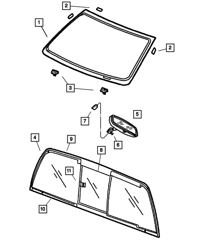 5101944AD - Body Sheet Metal Except Doors: Windshield for Mopar Image