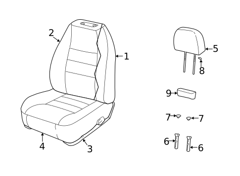 Front Seat Components for 1998 Jeep Wrangler #0