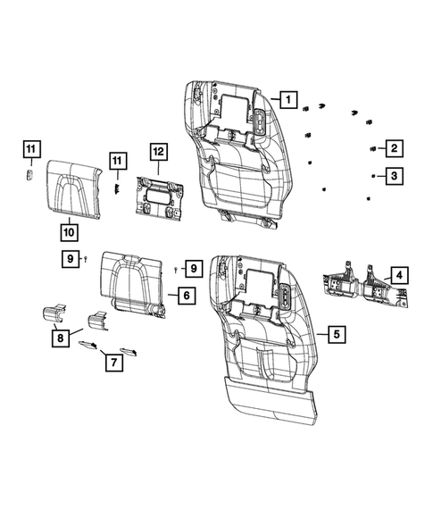 Front Seats - Adjusters, Recliners, Shields and Risers for 2020 Chrysler Pacifica #2