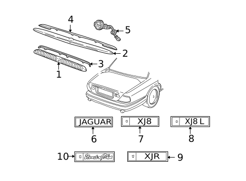 Exterior Trim - Trunk for 2001 Jaguar XJ8 #0