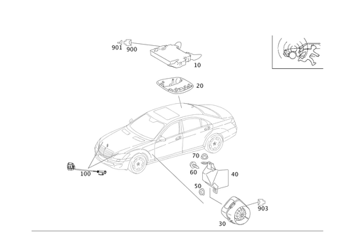 Anti-Theft Warning System, Tow-Away Protection, Passenger Comp. Protection for 1997 Mercedes-Benz S500 #0