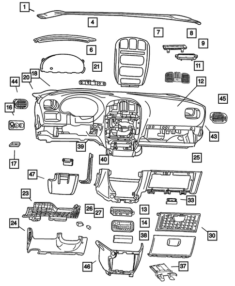 Instrument Panel for 2001 Dodge Caravan #0