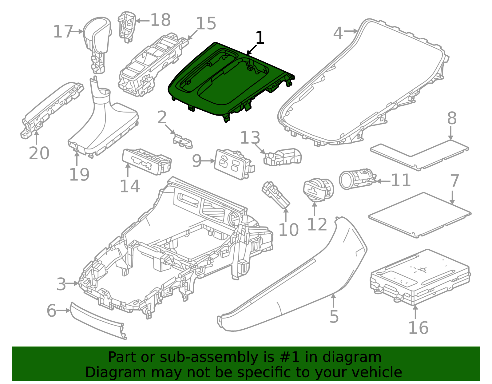 2023-2026 Honda CR-V Automatic Transmission Shift Cover Plate