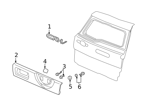 Exterior Trim - Back Door for 2002 Honda CR-V #0